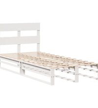 Massivholzbett ohne Matratze Weiß 90x200 cm Kiefernholz