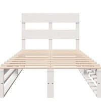 Massivholzbett ohne Matratze Weiß 90x200 cm Kiefernholz