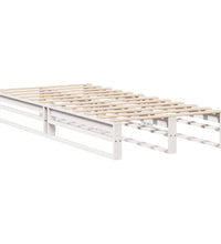 Massivholzbett ohne Matratze Weiß 90x200 cm Kiefernholz