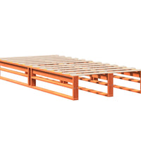 Massivholzbett ohne Matratze Wachsbraun 100x200 Kiefernholz