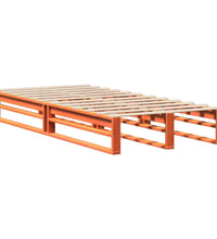 Massivholzbett ohne Matratze Wachsbraun 100x200 Kiefernholz
