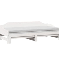 Tagesbett Ausziehbar Weiß 80x200 cm Massivholz Kiefer