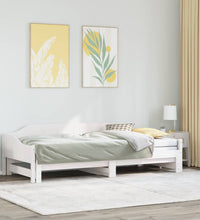 Tagesbett Ausziehbar Weiß 80x200 cm Massivholz Kiefer