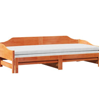 Tagesbett Ausziehbar Wachsbraun 80x200 cm Massivholz Kiefer