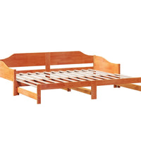 Tagesbett Ausziehbar Wachsbraun 80x200 cm Massivholz Kiefer