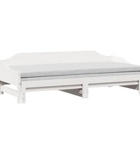 Tagesbett Ausziehbar Weiß 90x200 cm Massivholz Kiefer