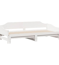Tagesbett Ausziehbar Weiß 90x200 cm Massivholz Kiefer