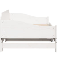 Tagesbett Ausziehbar Weiß 90x200 cm Massivholz Kiefer