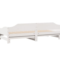 Tagesbett Ausziehbar Weiß 90x200 cm Massivholz Kiefer
