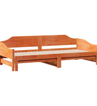 Tagesbett Ausziehbar Wachsbraun 90x200 cm Massivholz Kiefer