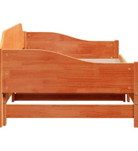 Tagesbett Ausziehbar Wachsbraun 90x200 cm Massivholz Kiefer