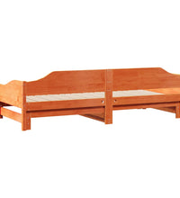 Tagesbett Ausziehbar Wachsbraun 90x200 cm Massivholz Kiefer