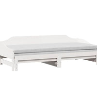 Tagesbett Ausziehbar Weiß 90x190 cm Massivholz Kiefer