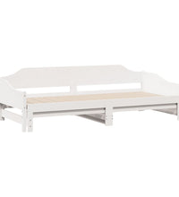 Tagesbett Ausziehbar Weiß 90x190 cm Massivholz Kiefer