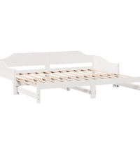 Tagesbett Ausziehbar Weiß 90x190 cm Massivholz Kiefer