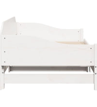 Tagesbett Ausziehbar Weiß 90x190 cm Massivholz Kiefer