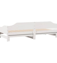 Tagesbett Ausziehbar Weiß 90x190 cm Massivholz Kiefer