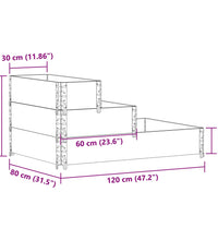 3-stöckiges Hochbeet 120x80 cm Massivholz Kiefer