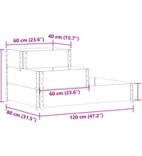 3-stöckiges Hochbeet 120x80 cm Massivholz Kiefer