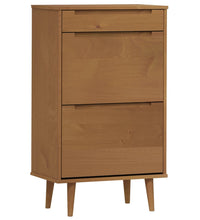 Schuhschrank MOLDE Braun 59,5x35x103 cm Massivholz Kiefer