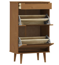 Schuhschrank MOLDE Braun 59,5x35x103 cm Massivholz Kiefer