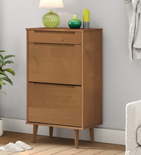 Schuhschrank MOLDE Braun 59,5x35x103 cm Massivholz Kiefer