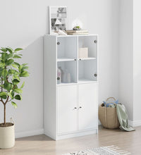 Highboard mit Türen Weiß 68x37x142 cm Holzwerkstoff