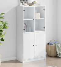 Highboard mit Türen Weiß 68x37x142 cm Holzwerkstoff
