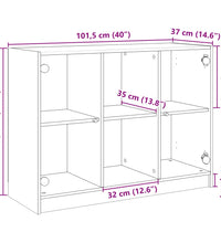 Sideboard Schwarz 102x37x75,5 cm Holzwerkstoff