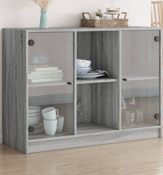 Sideboard Grau Sonoma 102x37x75,5 cm Holzwerkstoff