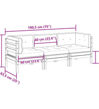 3-tlg. Garten-Sofagarnitur mit Kissen Massivholz Douglasie