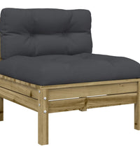 3-tlg. Garten-Sofagarnitur mit Kissen Kiefernholz Imprägniert