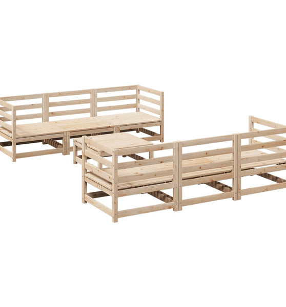 7-tlg. Garten-Sofagarnitur Massivholz Kiefer