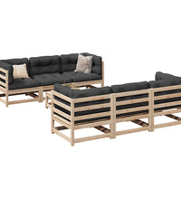 7-tlg. Garten-Sofagarnitur Massivholz Kiefer