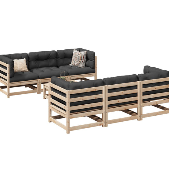 7-tlg. Garten-Sofagarnitur Massivholz Kiefer