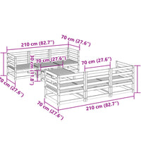 7-tlg. Garten-Sofagarnitur Kiefernholz Imprägniert