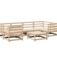 7-tlg. Garten-Sofagarnitur Massivholz Kiefer