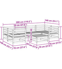 7-tlg. Garten-Sofagarnitur Massivholz Douglasie