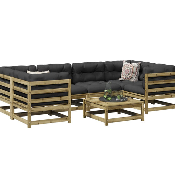 7-tlg. Garten-Sofagarnitur Kiefernholz Imprägniert