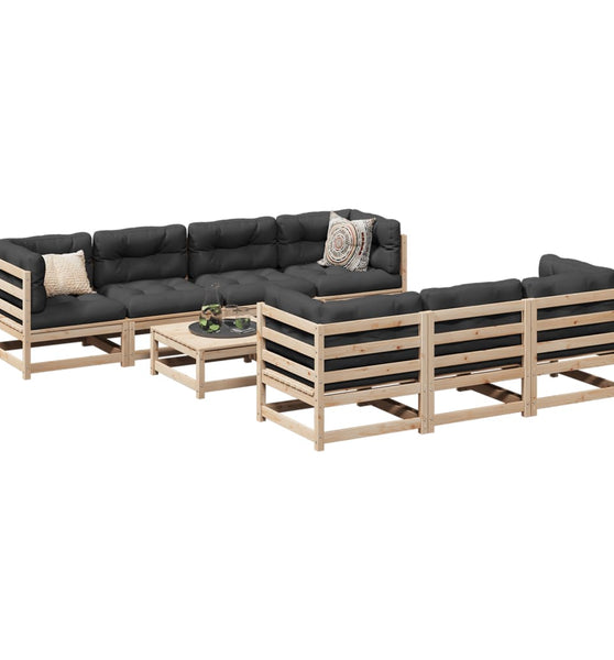 8-tlg. Garten-Sofagarnitur Massivholz Kiefer