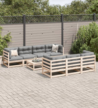 8-tlg. Garten-Sofagarnitur mit Kissen Massivholz Kiefer