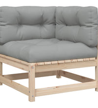 8-tlg. Garten-Sofagarnitur mit Kissen Massivholz Kiefer