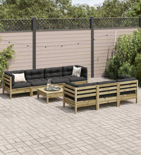 8-tlg. Garten-Sofagarnitur mit Kissen Kiefernholz Imprägniert