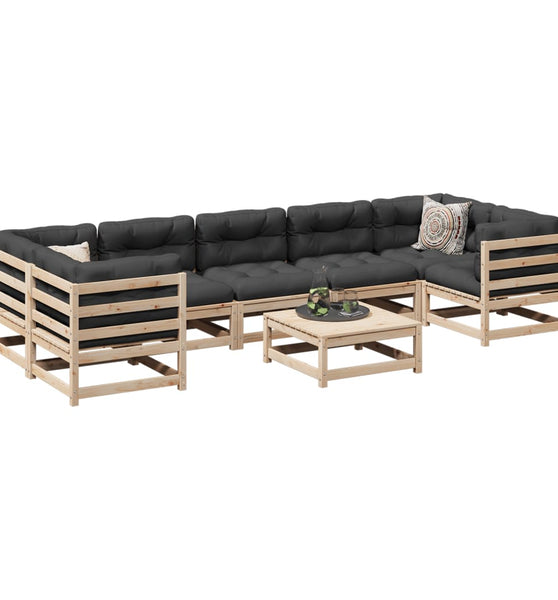 8-tlg. Garten-Sofagarnitur Massivholz Kiefer