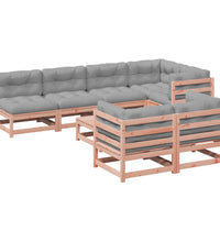 8-tlg. Garten-Sofagarnitur mit Kissen Massivholz Douglasie
