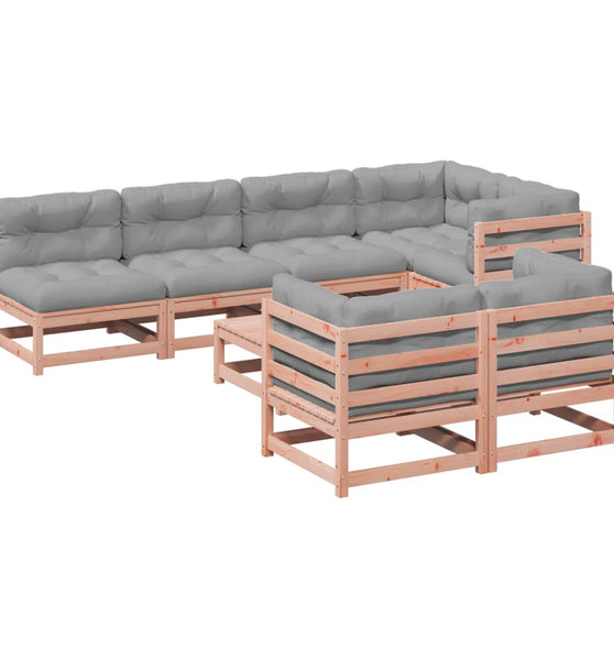 8-tlg. Garten-Sofagarnitur mit Kissen Massivholz Douglasie