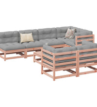 8-tlg. Garten-Sofagarnitur mit Kissen Massivholz Douglasie