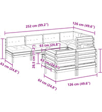 8-tlg. Garten-Sofagarnitur mit Kissen Kiefernholz Imprägniert