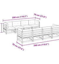 9-tlg. Garten-Sofagarnitur mit Kissen Kiefernholz Imprägniert