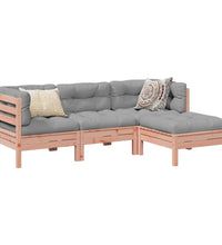 4-tlg. Garten-Sofagarnitur mit Kissen Massivholz Douglasie